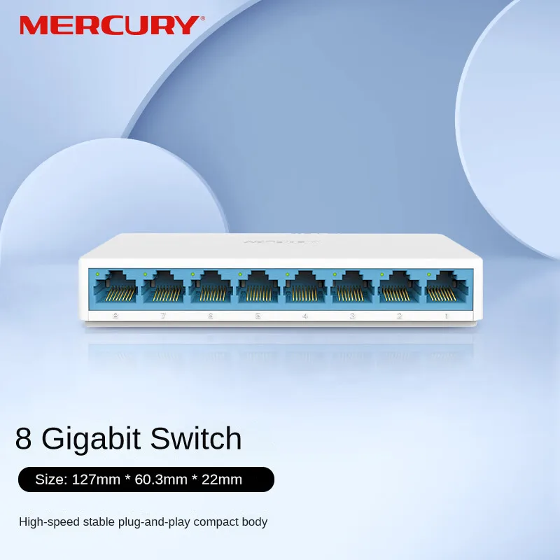 8-портовый гигабитный коммутатор MERCURY RJ45, домашний мониторинг, 1000 м, коммутатор, концентратор, сетевой кабель, сетевой сплиттер, «подключи и работай»