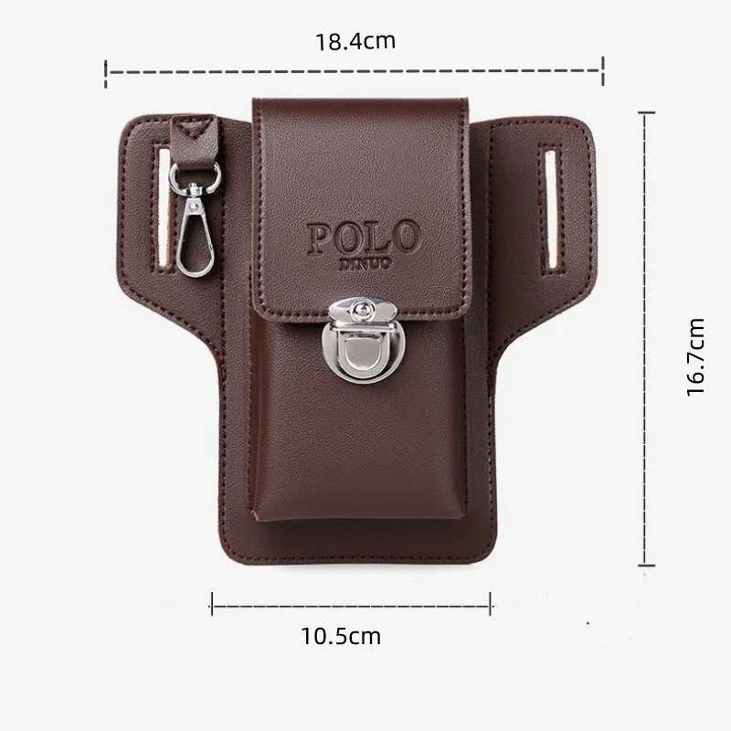 1Pc Multifunctional Belt Waist Bag Portable PU Card Bag Travel Casual Phone Bags Vintage Leather Bag Outdoor Sports Bags