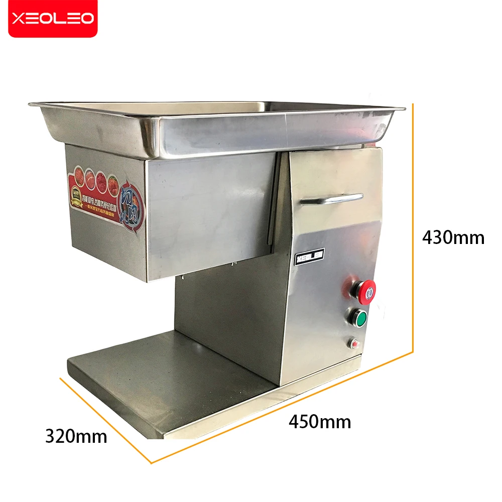 XEOLEO Commercial Meat slicer 250KG/h 550W Electric food chopper Kitchen Stainless steel slicer for cutting 2.5/3/4/5/6/8mm