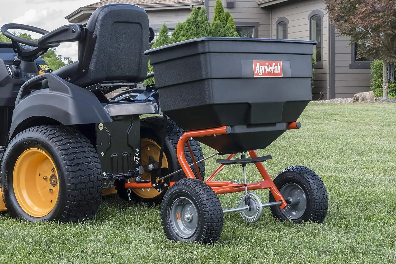 Agri-Fab 45-0547 185 Lb. Tow-Behind Lawn & Garden Broadcast Spreader For Seed,Fertilizer,Salt,Ice Melt; Easy To Use Flow