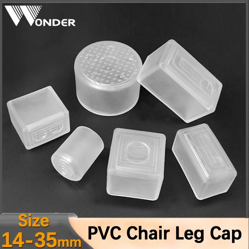 Transparent Furniture Leg Foot Protector Table And Chair Foot Cover PVC Wear-resistant Floor Protector Pads Pipe Plugs