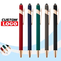 Bolígrafos de Metal con punta de lápiz óptico para pantallas táctiles, papelería de escritura, regalos escolares de oficina, nombre de logotipo personalizado gratis
