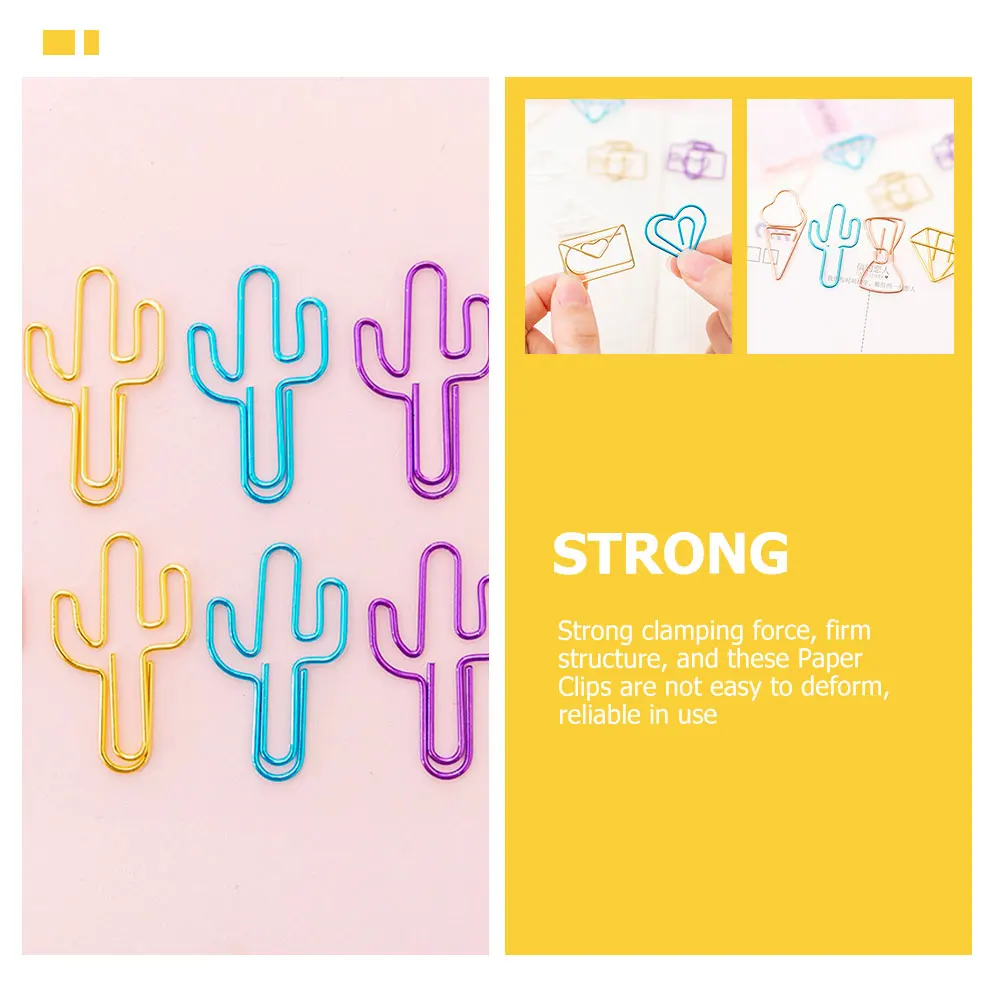 60Pcs Hollow-Out Paper Clips Exquisite Shaped Paper Clips Reliable Clamping for Files Papers Letters Metal Document Organizers