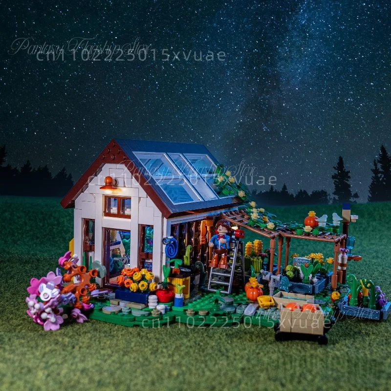

Серия Farm Life, строительные блоки, домашнее садоводство, теплица, вид на улицу, украшения, сборка, коллекция моделей игрушек, рождественские подарки