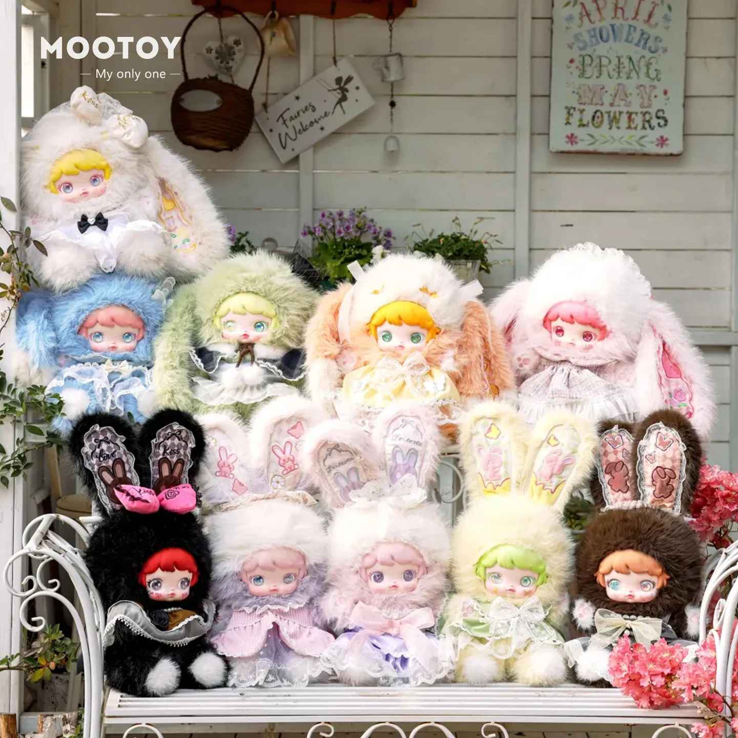 

Micoco Lolita Dream Garden 600% Vinyl Big Plush Doll Bunny Ear Lace Dress Desktop Ornaments Decoration For Girls Birthday Gift