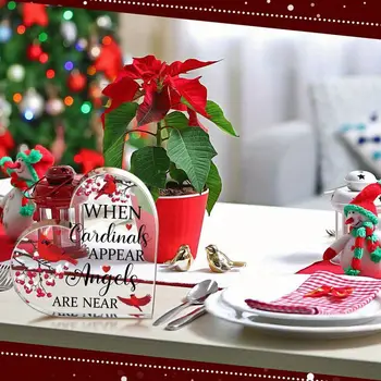 紅雀紀念禮物-水晶亞克力心型擺飾。聖誕節中心裝飾品,表達對逝者的慰問。 10 最佳銷售 水晶裝飾 - №5