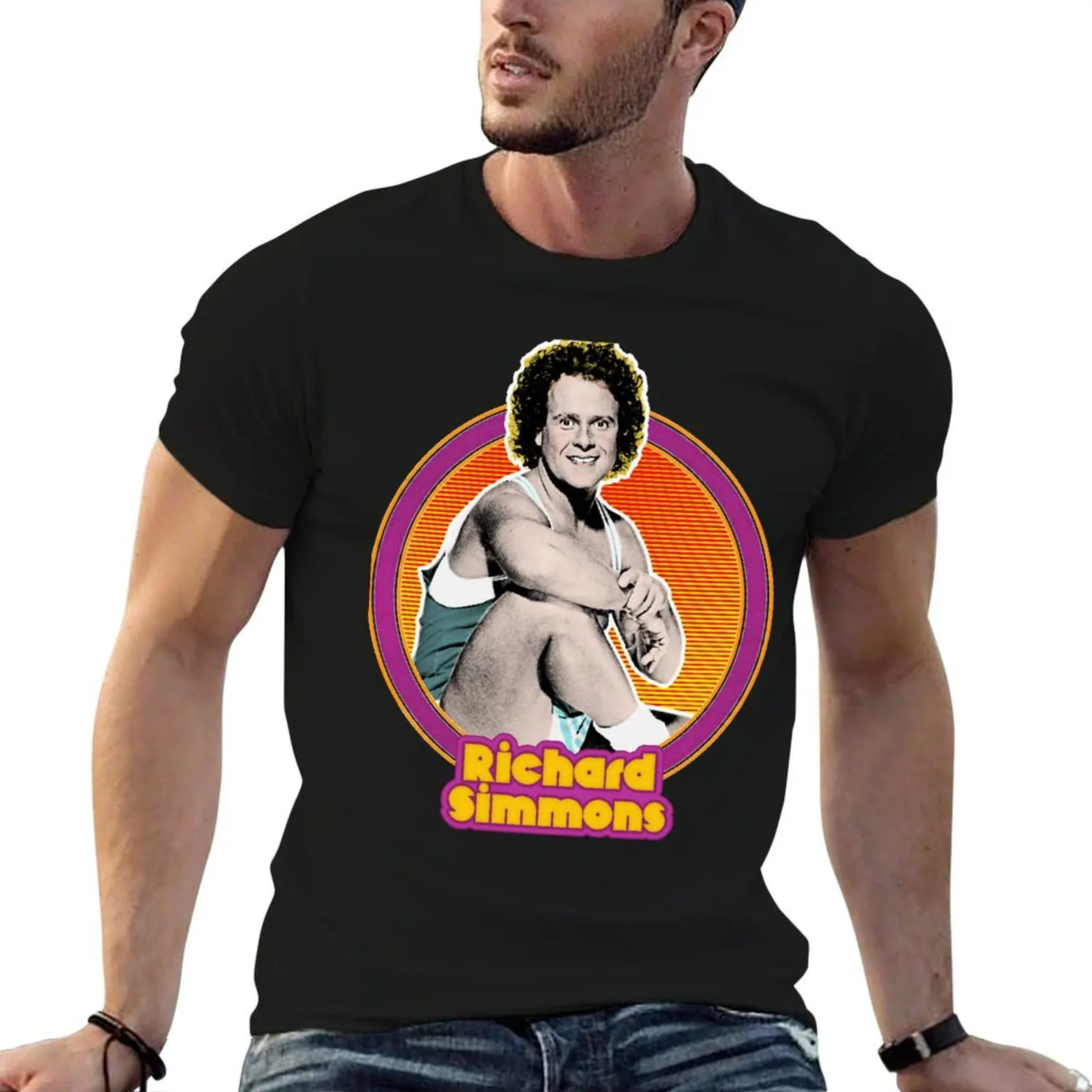 Gifts For Men Richard Simmons Retro Style Fan Artwork Graphic For Fan T-Shirt Casual All Match Tee Shirt for Men