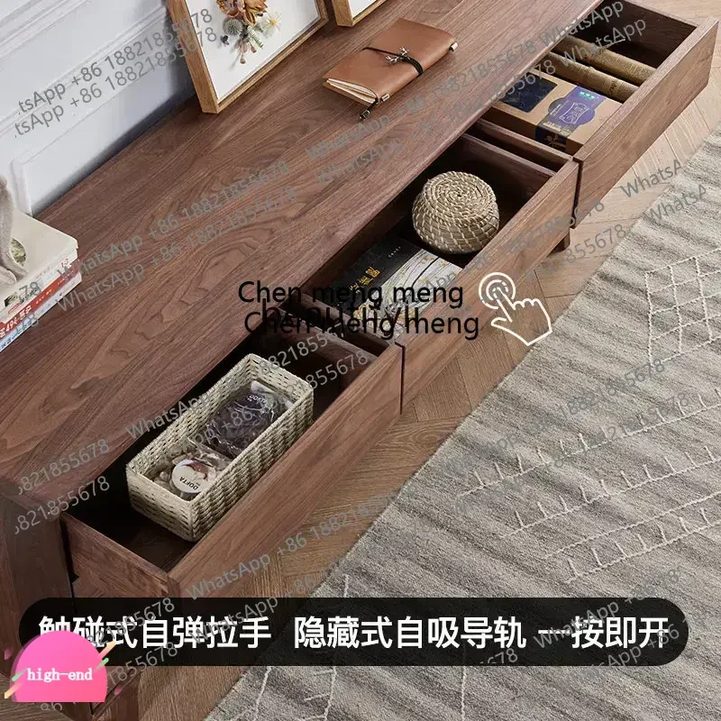 

Тумба под телевизор из массива черного ореха в скандинавском стиле, роскошная, для спальни и гостиной, с ящиками для хранения, мебель AB