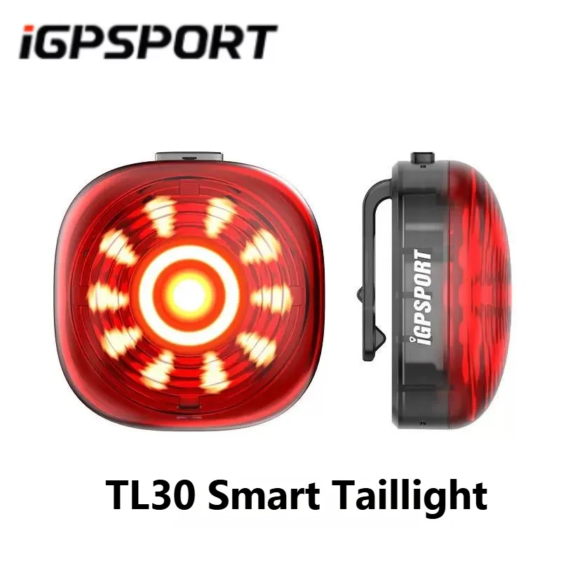 

iGPSPORT TL30 Задний фонарь для велосипеда, ночная езда на велосипеде, сигнальная лампа, водонепроницаемый задний фонарь, интеллектуальное распознавание, езда на шоссейном велосипеде