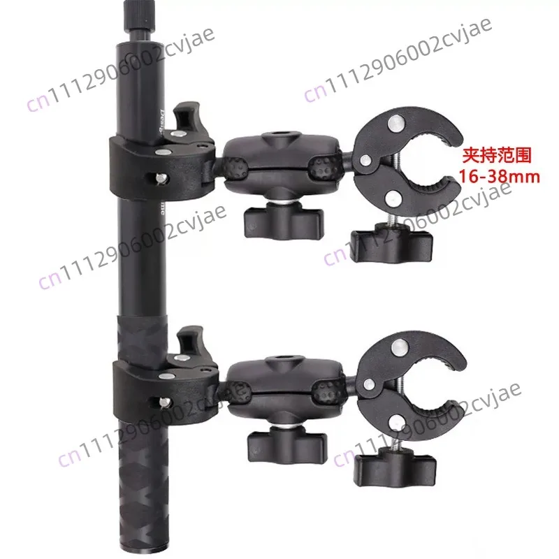 Action camera holder Double-head powerful clip Riding auxiliary fixing clip Selfie stick Crab clamp Ball head Universal bracket