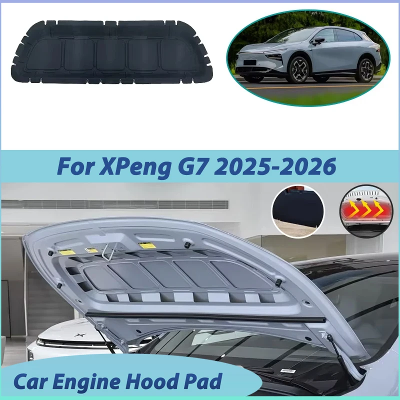 For XPeng G7 2025 2026 Car Engine Compartment Sound Insulation Mat Engine Hood Lining Sound Absorption Cotton Pad Accessories