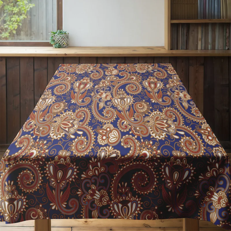 Роскошная скатерть с цветочным принтом для декора столовой, набор полиэстеровых подставок премиум-качества с кисточками