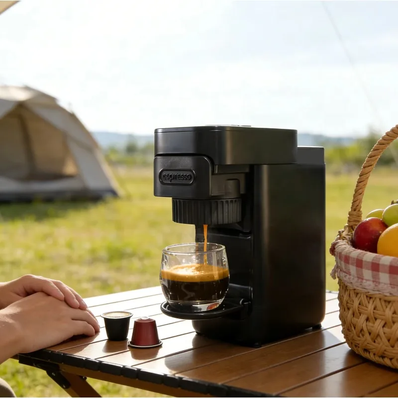 Electric Portable Home Espresso Machine Multiple Pod Small Big Capsule Coffee Machine for Office Travel Hotel for PCM02