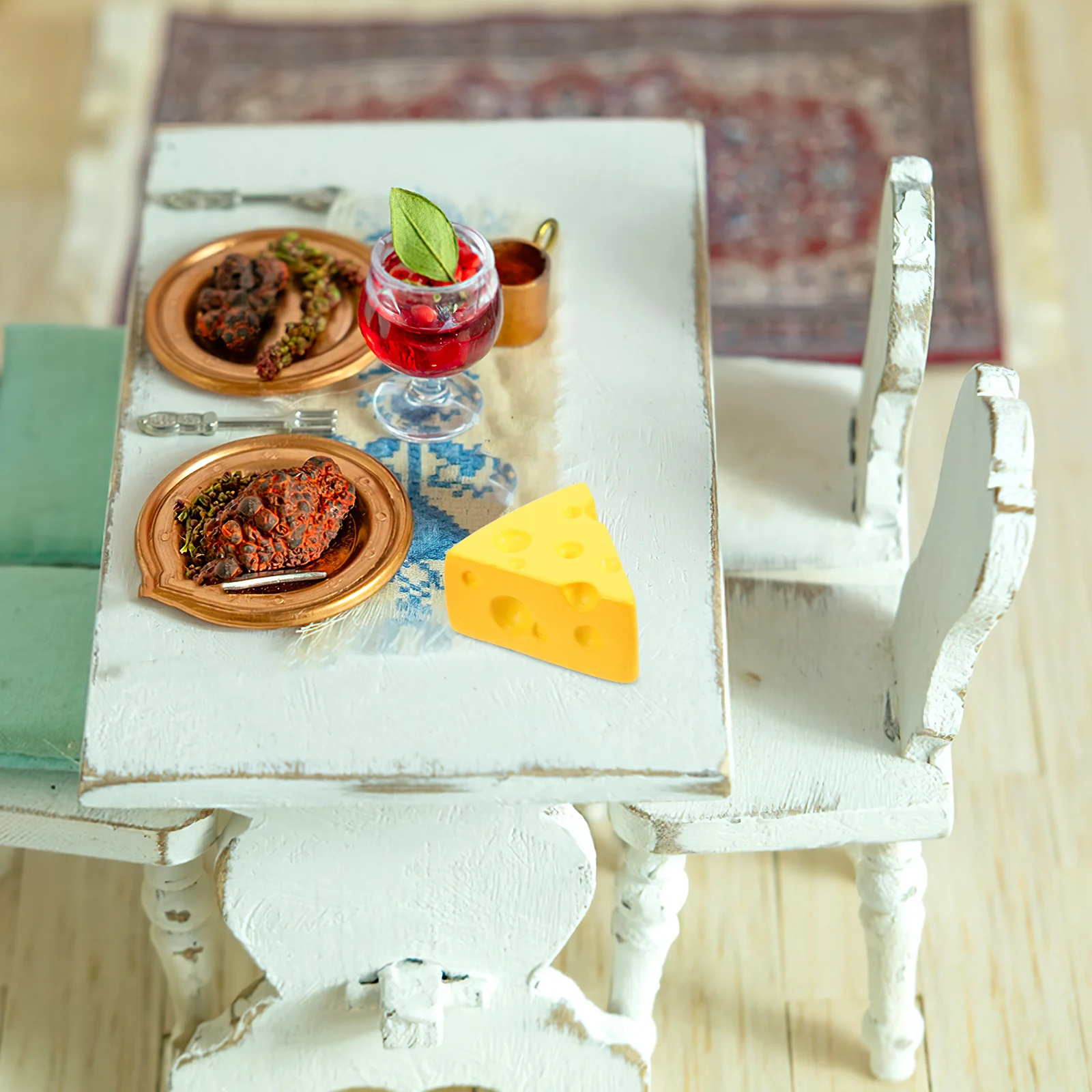 

20pcs Micro Miniature Cheese Sculptures Resin Models For Diy Bonsai Decor Kitchen Miniatures Dollhouse Accessories Figurines