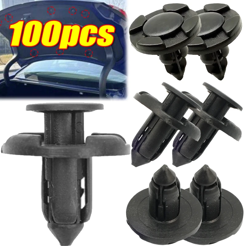 Plastic Fasteners Inner Lining of The Dam Plate and Screw 8 Mm Black Bumpers Fastening Kit Replacement of Generic Car Rivet