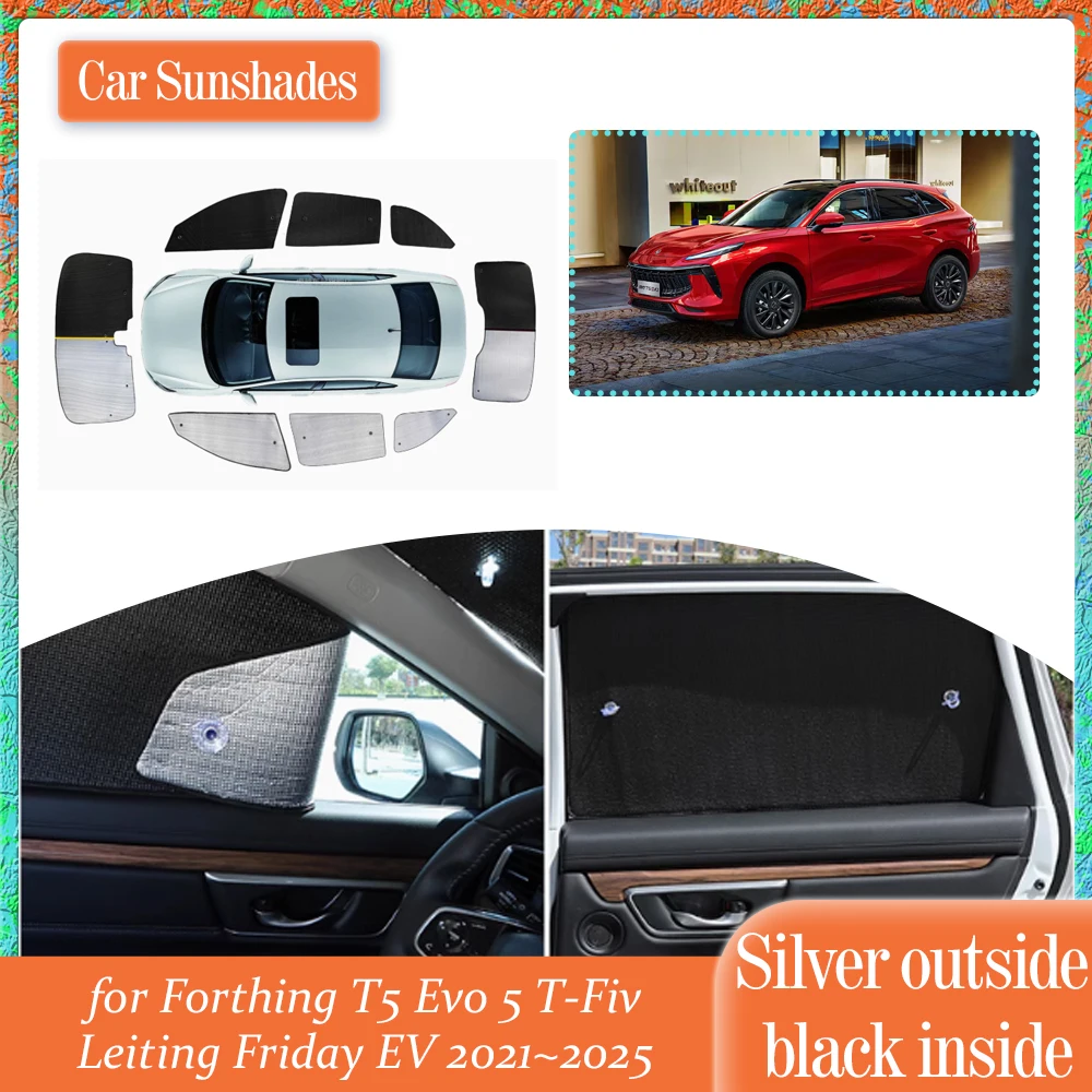 

Солнцезащитный козырек для Forthing T5 Evo 5 T-Fiv Leiting Friday EV 2021 ~ 2025 Windows Солнцезащитный козырек Занавеска на лобовое стекло Крышка люка Аксессуары