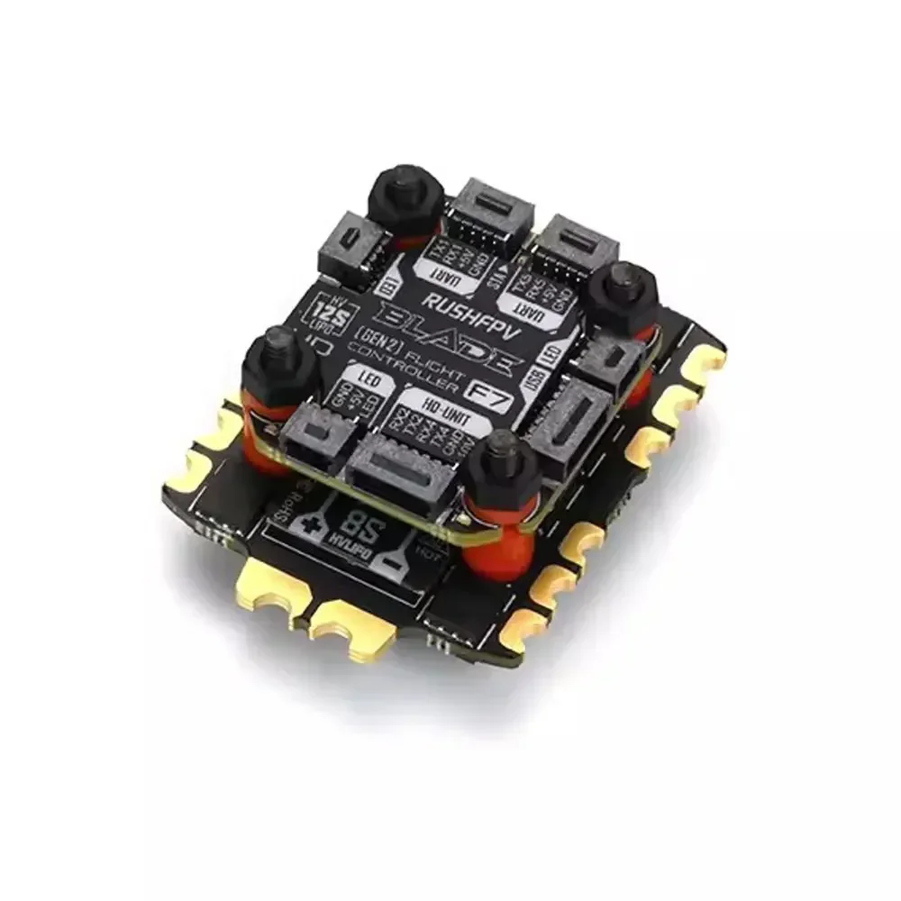 RUSHFPV BLADE V2 F722 Mini Flight Controller 3-6S BLHeli_32 4-in-1 Brushless ESC RC FPV Drone Analog Digital 50A 60A
