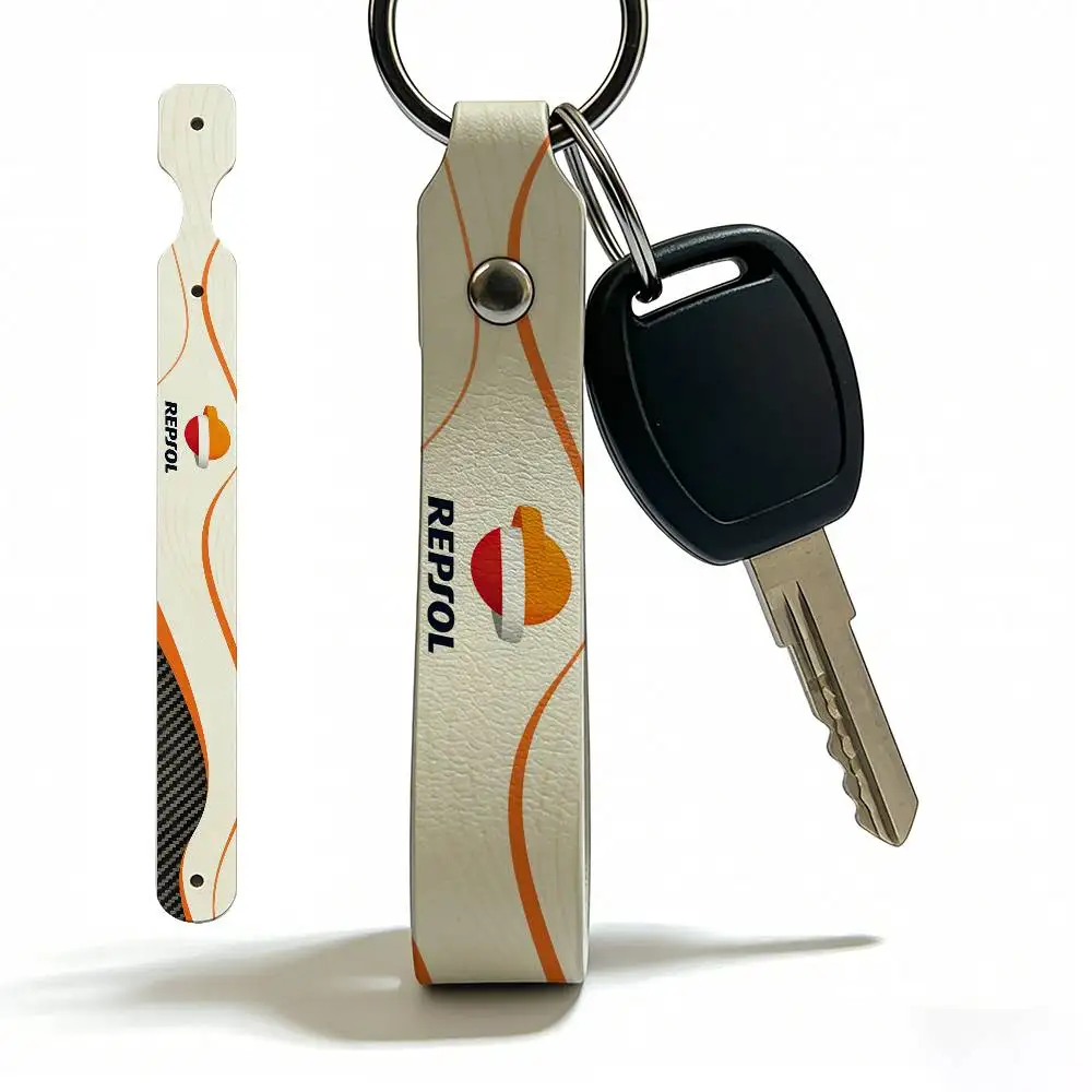 For Repsol High Quality PU Leather Moto Keychain Vintage Style Key Pendant For Scooter Motocross