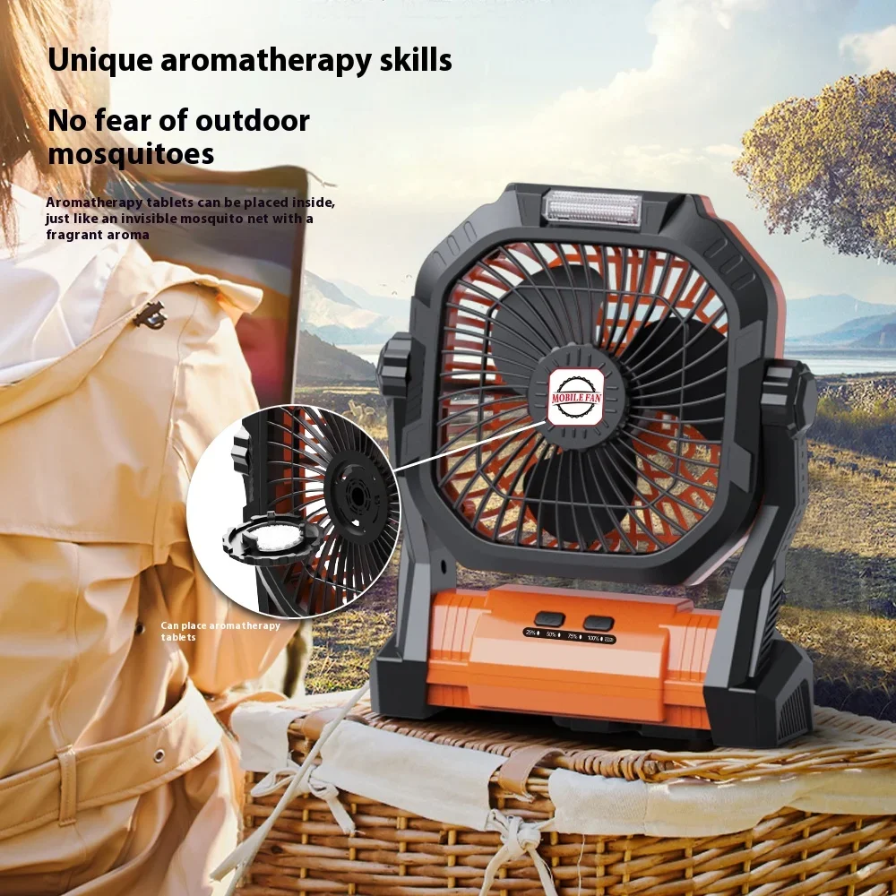 مروحة سقف معلقة متعددة الوظائف مع أضواء P20 مروحة تخييم داخلية وخارجية محمولة مع إضاءة