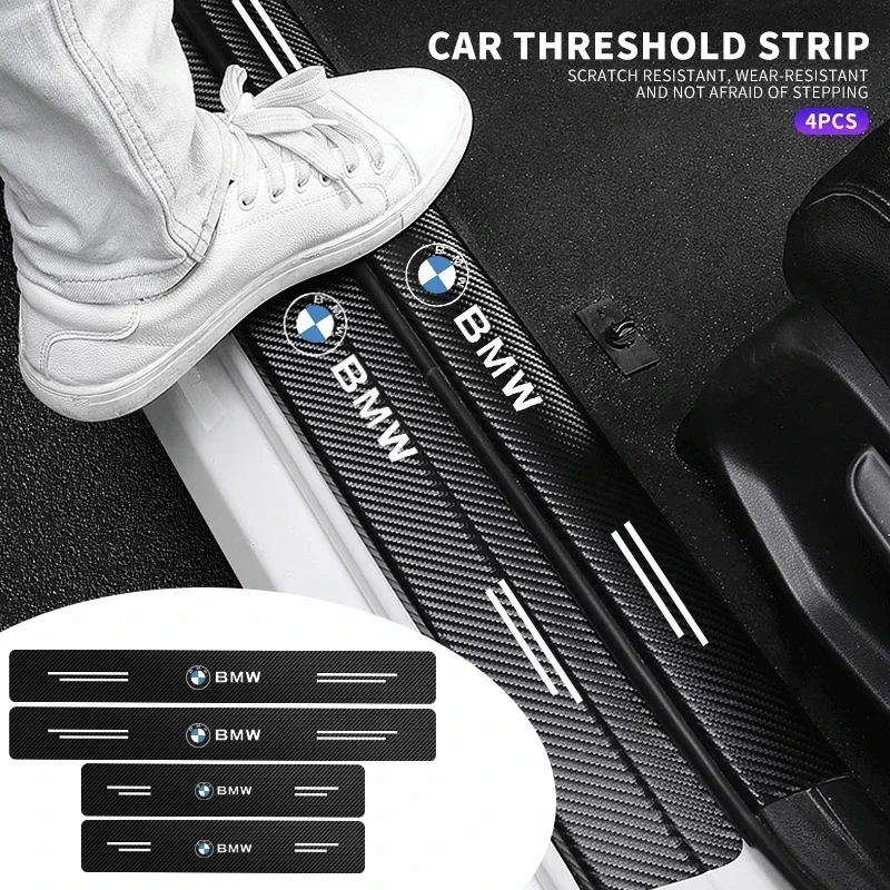 

4PCS Carbon Fiber Car Sticker Auto Door Threshold Waterproof stickers For BMW E30 E36 E39 E46 E60 E90 G20 G30 X1 X3 X5 M