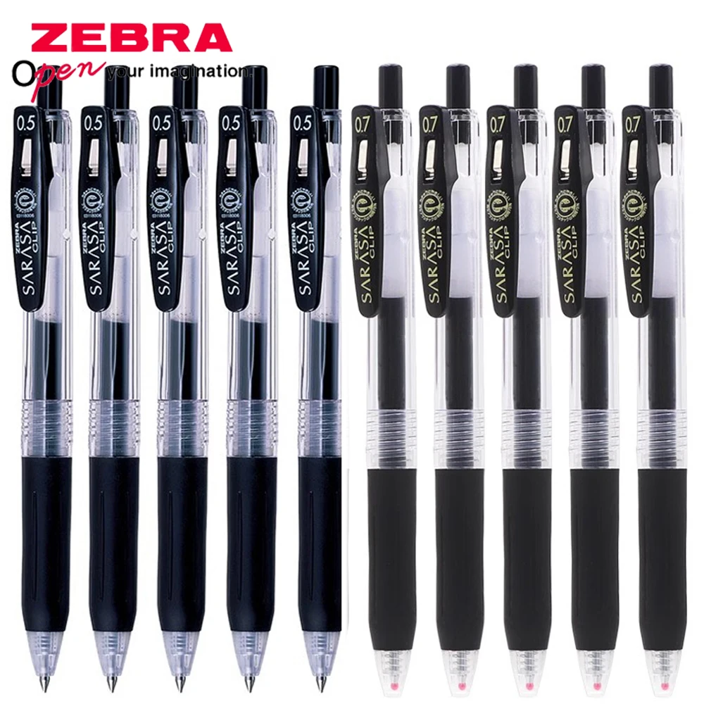 10pcs Japan ZEBRA SARASA Gel Pen JJ15 Brush Question Black Carbon Pen 0.5/0.7mm Kawaii School Supplies Korean Stationery