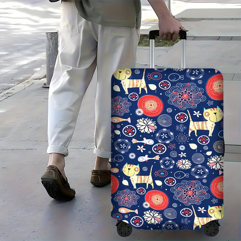 capa-de-bagagem-com-estampa-de-gato-e-flores-1-unidade-para-tamanhos-de-bagagem-de-18-a-32-polegadas-acessorios-de-viagem-elasticos-e-a-prova-de-poeira-para-uma-protecao-eficaz