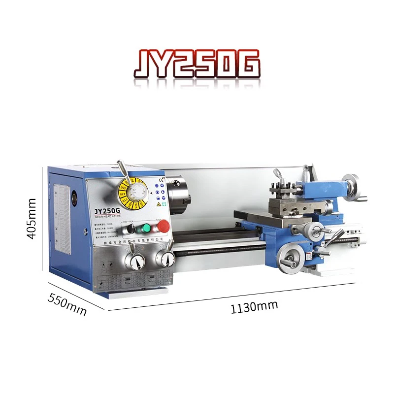 JY250G Small Lathe Mechanical Woodworking Desktop Lathe Household Precision Metal Gear Processing Industrial Heavy Duty