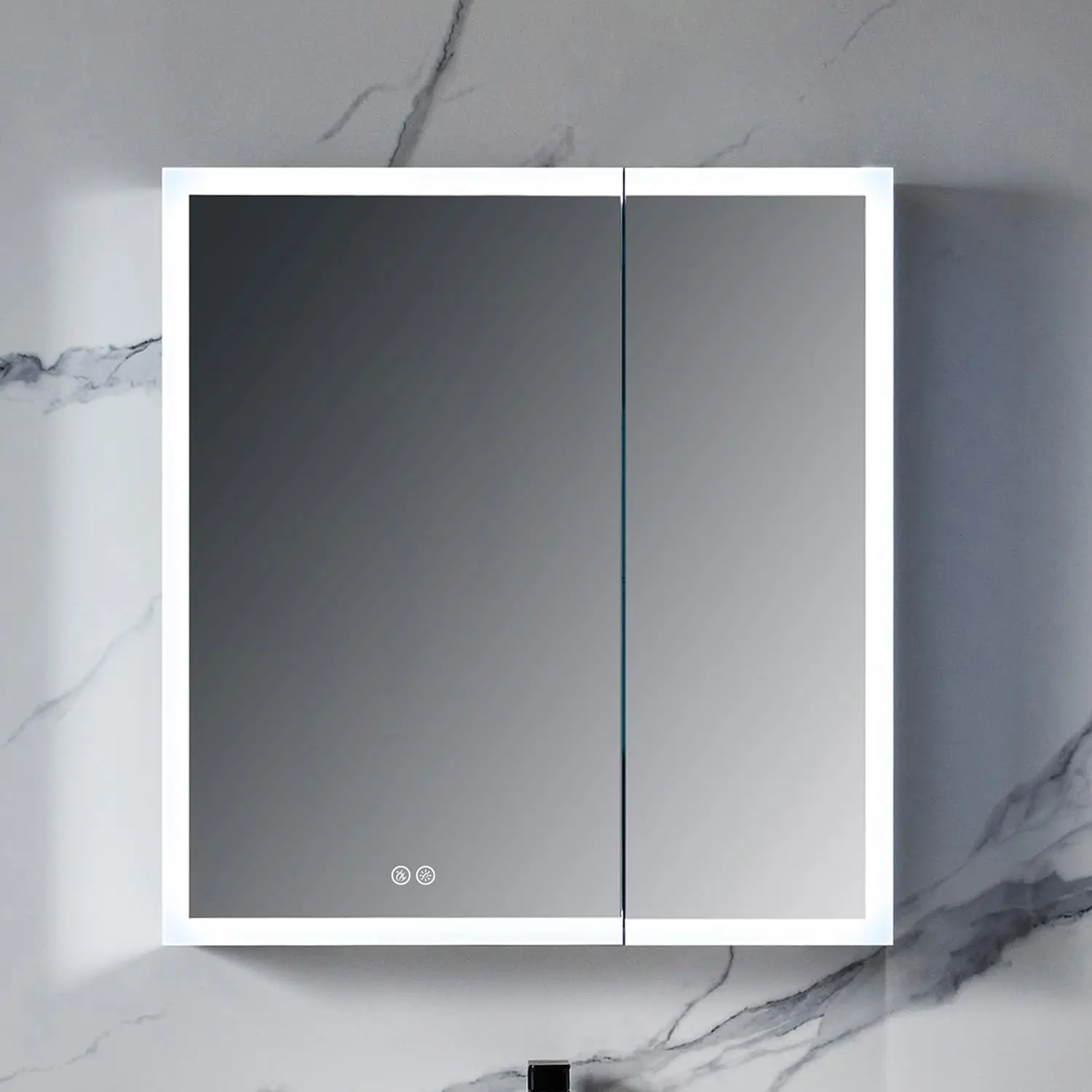 #30x32 LED Medicine Cabinet Mirror Lighted Bathroom Wall Mount Recessed Surface Defog Adjustable Brightness Customized