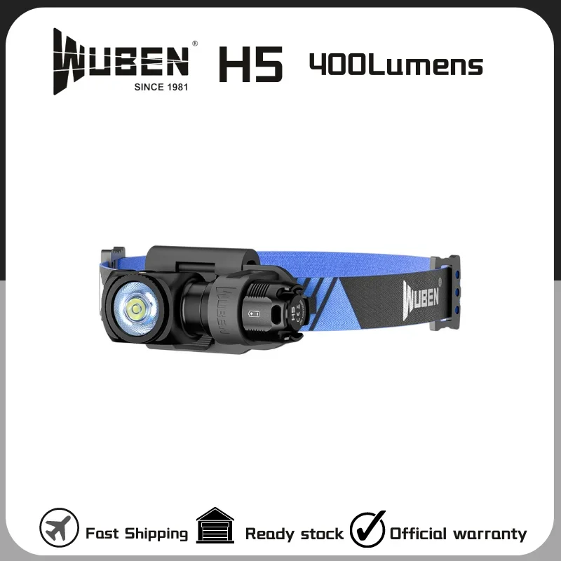 

WUBEN H5 USB Rechargeable Headlamp 400Lumens 360 rotating-beam Magnetic Waterproof Mini flashlight