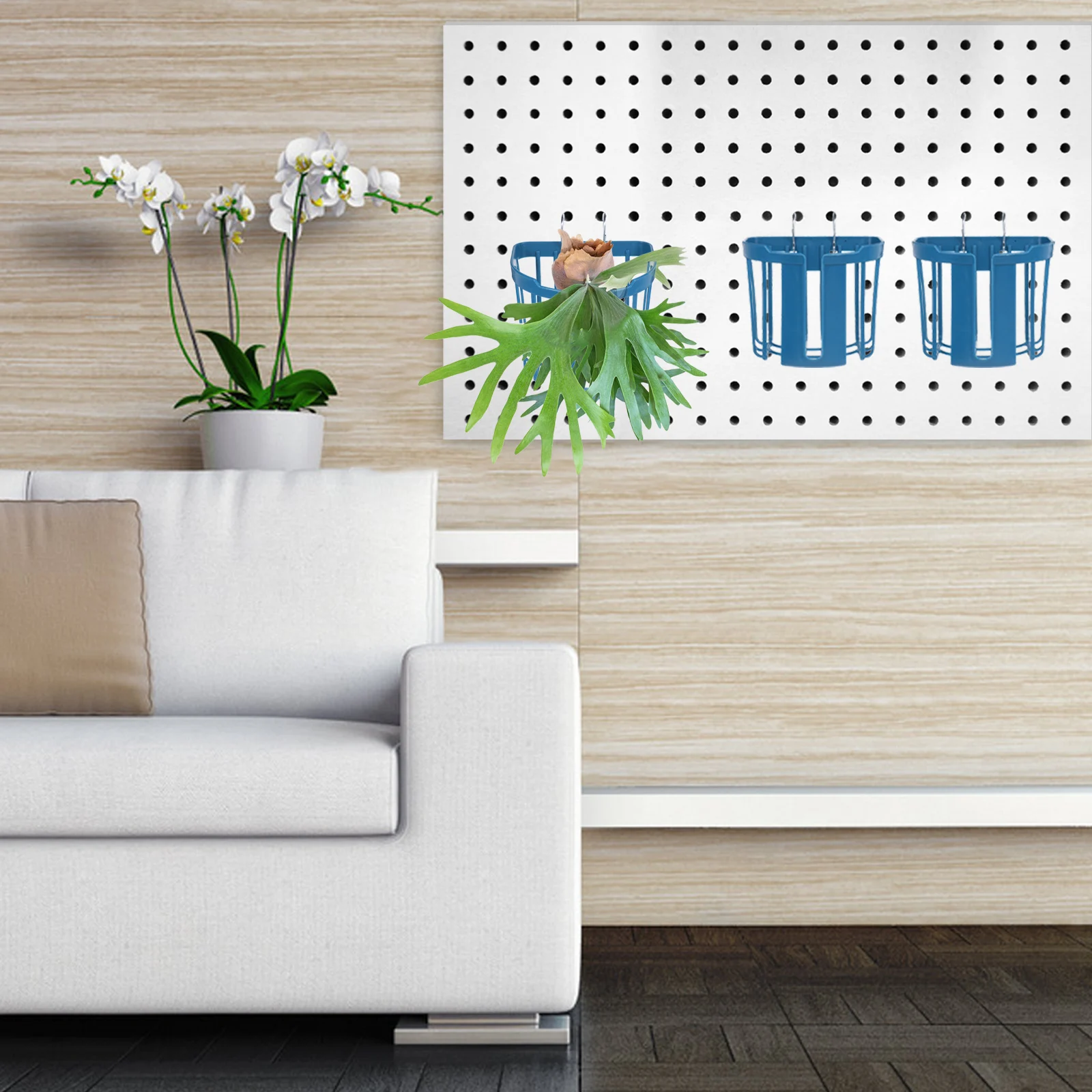 4 Pcs Plant Pots Indoor Staghorn Fern Planting Basket Outdoor Wall Mounted Planters Garden for Patio and Kitchen Decor Blue