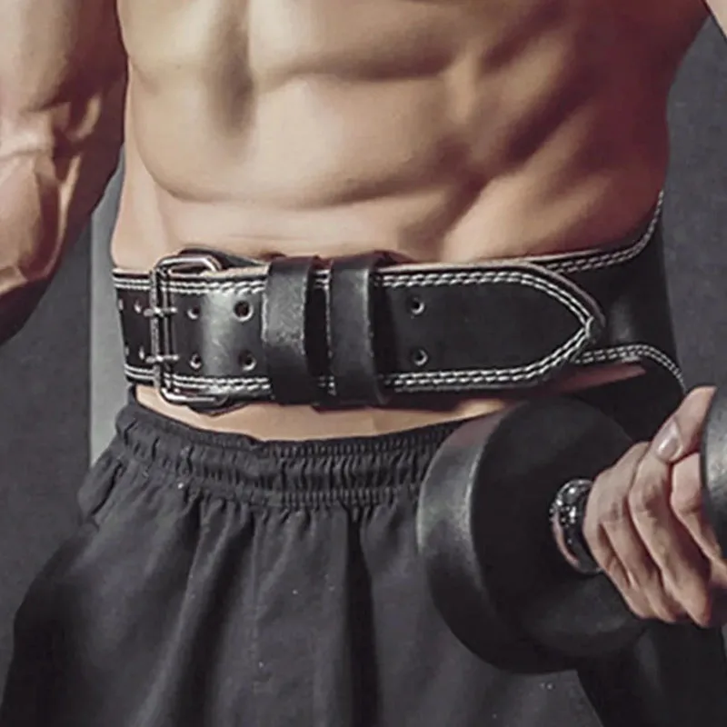 Gym Training Belt Leather Power Belt Man Gym Belt For Powerlifting Gym Accessories Abdominal Pressure Belts Fitness Workout