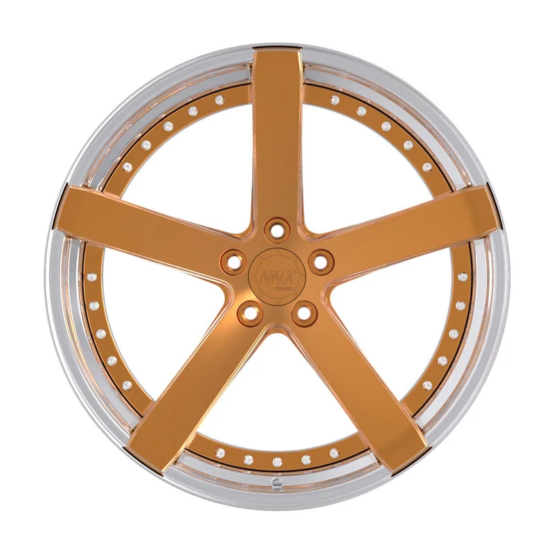 

FSC-09 Custom 2 Pieces Passenger Car Wheels 20-26 Inch Aftermarket Custom Golden Face Aluminum Forged Rims