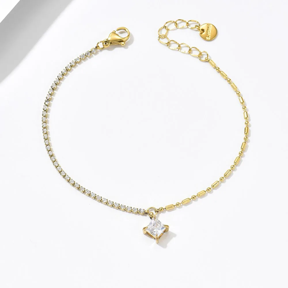 

Fashion Jewelry Titanium Steel Hand Bracelet Light Luxury Zircon Inlaid Bracelets For Women Delicate Jewelry