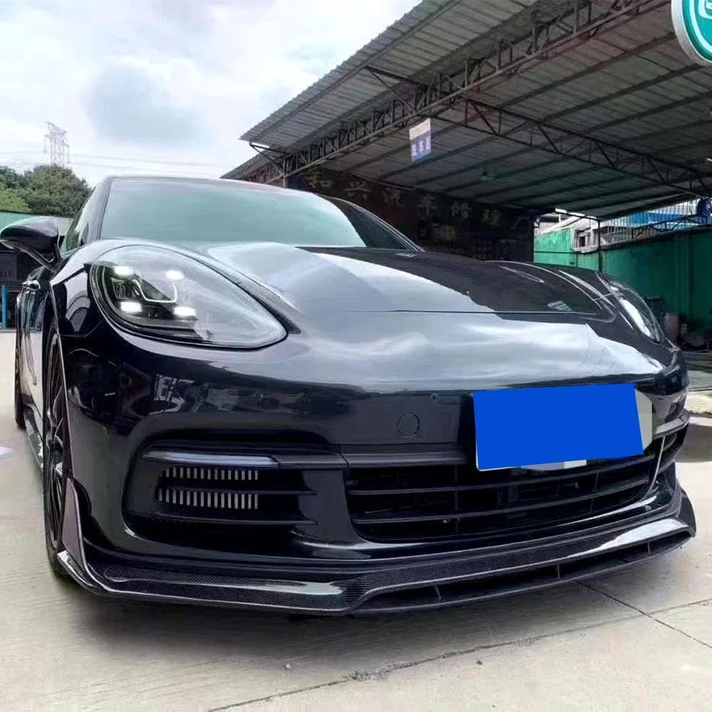 Koolstofvezel Bodykit Voorbumper Kin Lip Side Extension Rok Diffuser Splitter voor Porsche Panamera 971 2017-2019