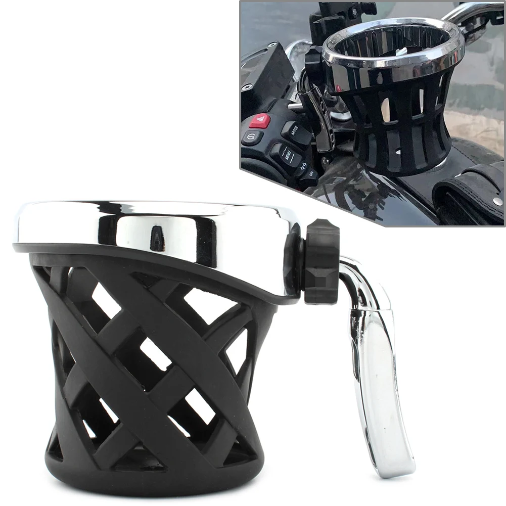 Universal Motorcycle Handlebar Cup Holder Drink W/ Mesh Basket Mount Accessories For BMW R18 All Years