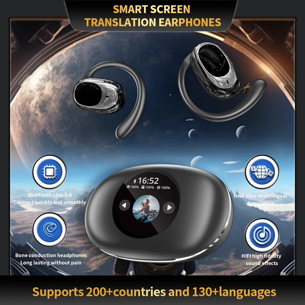 Wonlex Two Way Real-Time Language Translator 144 Language Translation Earbuds Business Travel Study Bluetooth Headphones