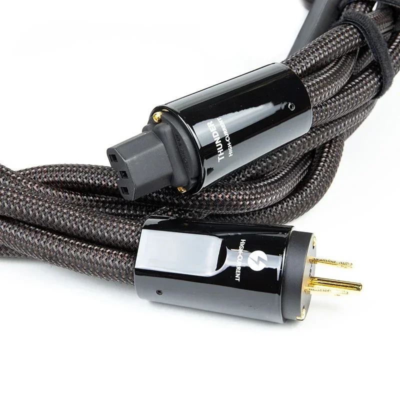 Thunder High ( Variable ) Current Power Cable HiFi Audio Low-Z / Noise-Dissipation AC Power Cord 15A US / EU Power Plugs