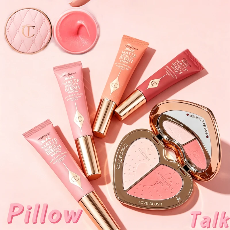 Charlotte Tilbury CT Set Two-color Heart-shaped Flawless Blush Cushion Pen Liquid Blush Cream Skin Protect Lips Lip Mask Care