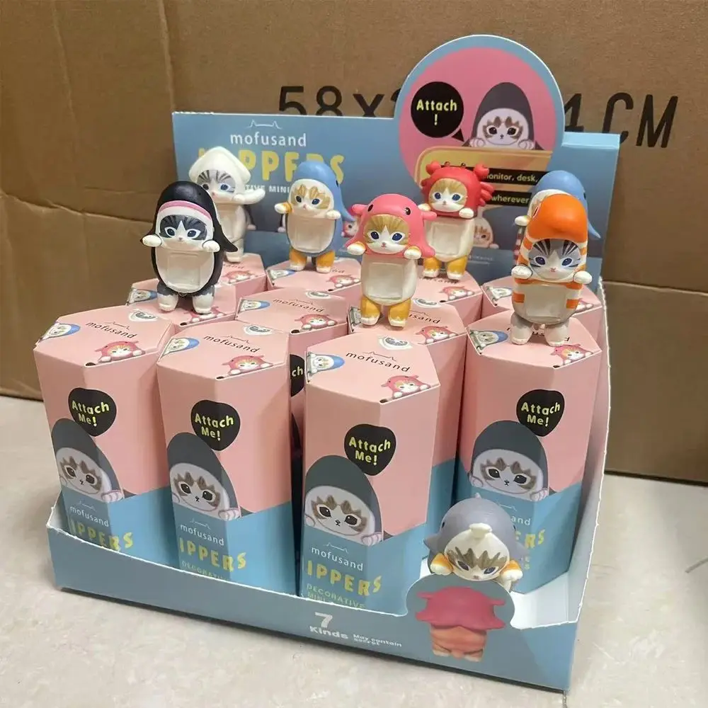 

Mofusand Hippers Blind Box Mini Shark Cat Kawaii Anime Figures Hight Quality For Fans Children Desktop Ornament Birthday Gift
