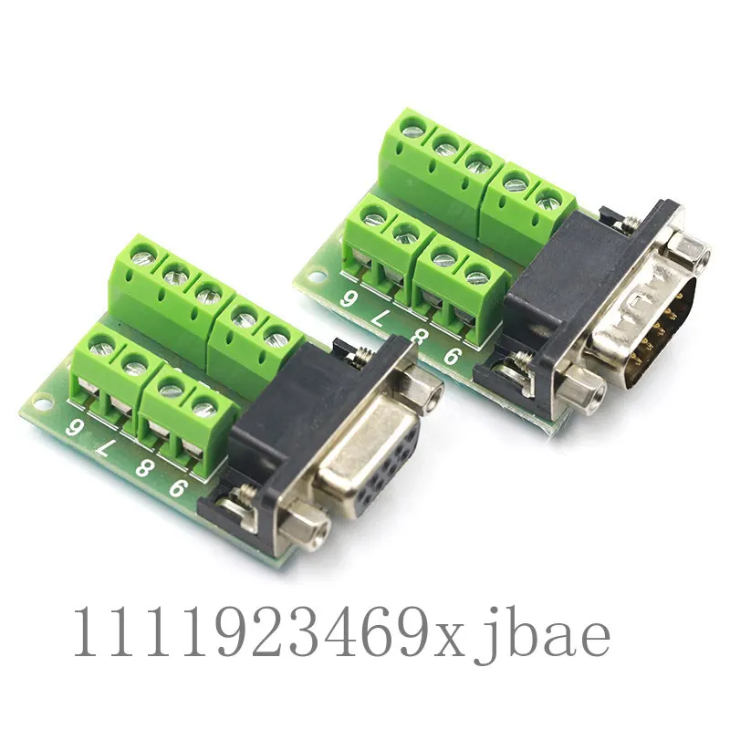 RS232 DB9 Male Female Serial Port Connector Solder-Free Terminal Transfer Adapter Module