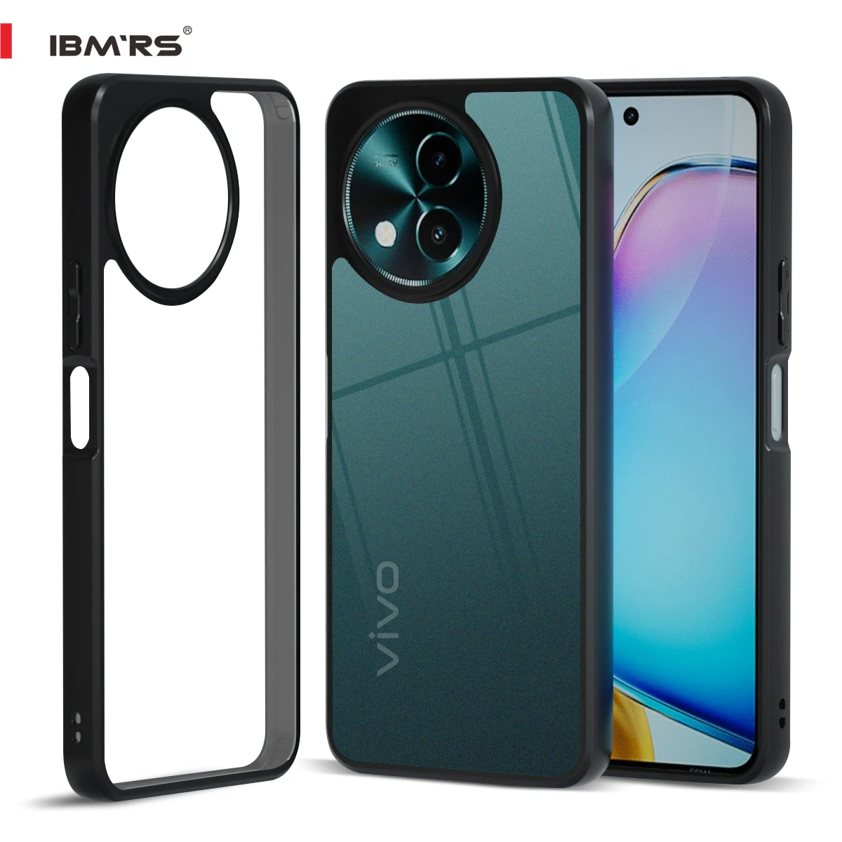 IBMRS for vivo Y200i Phone Case,Camo Translucent Protective Shockproof Cover Phone Case  -Raised Edges Protect Camera & Screen