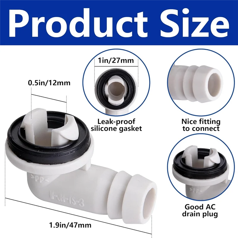 Penggantian Pipa Pembuangan ABVA-AC-Kit Selang Pembuangan AC 2 Pak 3 Kaki Universal-Portabel Anti Bocor