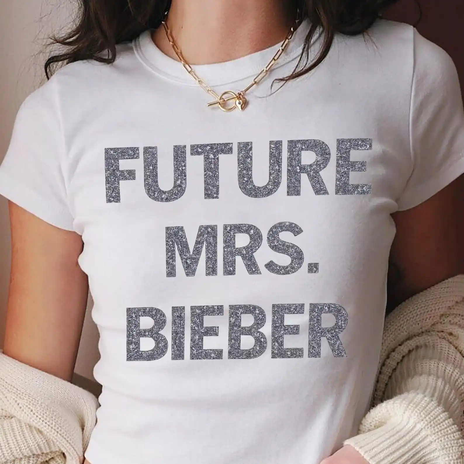 T-shirt imprimé Future Mrs Bieber, T-shirt Hailey