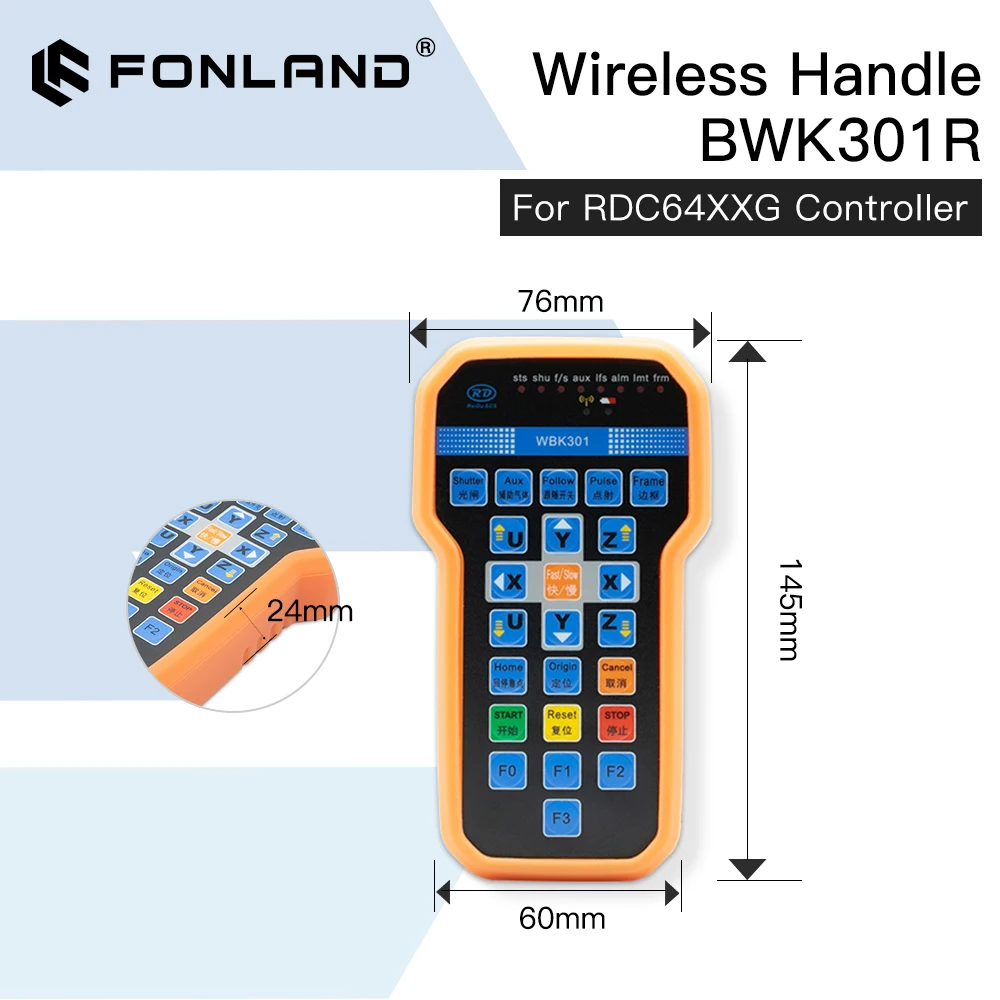 Fonland Ruida Wireless Operating Handle BWK301R BWK301T for RDC6442G RDC6442S RDC6432G CO2 Laser controller