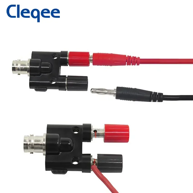 Cleqee P7008 1/2/3/5PCS BNC Female Jack to Dual 4mm Banana Plug Connector RF Adapter