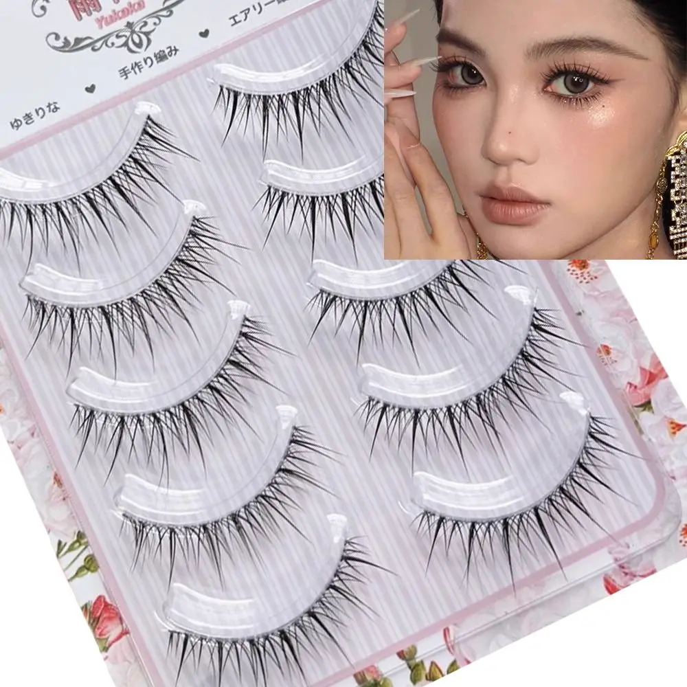 Handmade 3D Faux Mink Eyelashes Reusable Transparent Stem False Eyelashes Wavy Natural Looking Fake Lashes Eyelash Extensions