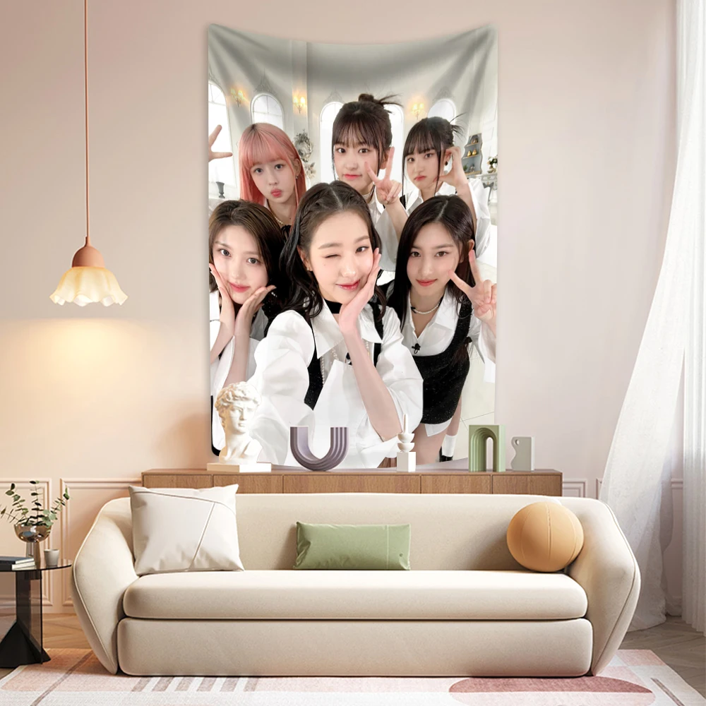 XxDeco KPOP IVE arazzo ragazza gruppo stampato grande tessuto casa festa sfondo panno appeso a parete dormitorio camera da letto Decor