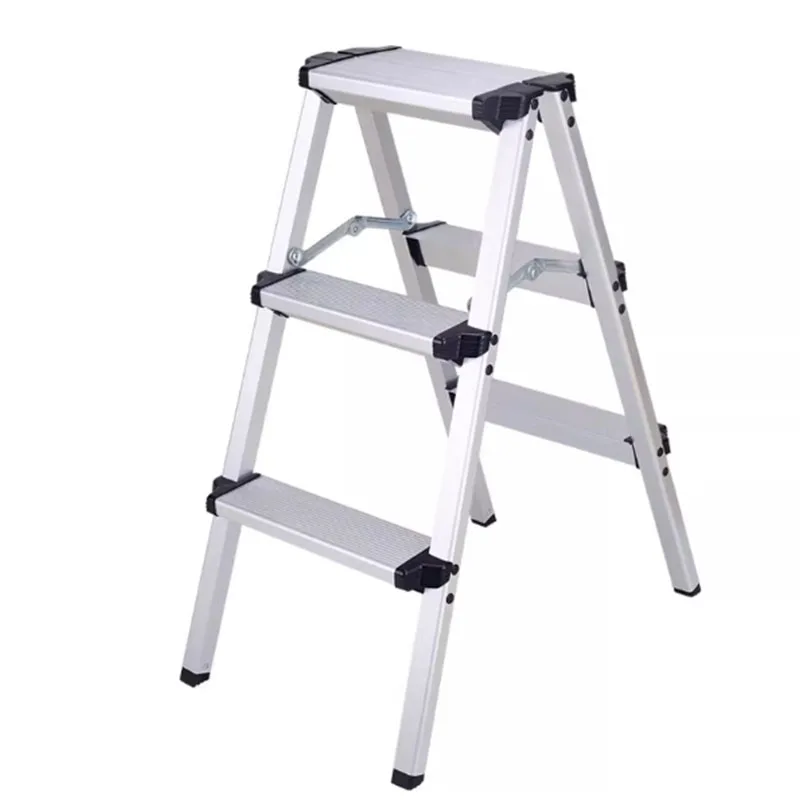 Widening double-sided Zigzag Ladder Folding 3-step Household Extension Ladder Shrinking Aluminum Alloy Elevator Photography Benc