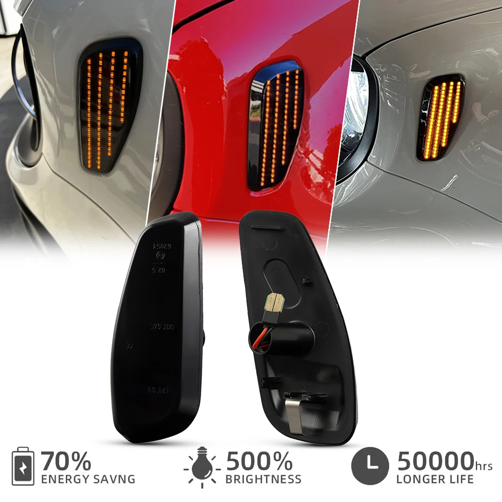 

2Pcs Canbus LED Front Bumper Corner Side Marker Repeat Blinker Light for Jeep Renegade BU 2014-2021 Warning Indicator Reflector