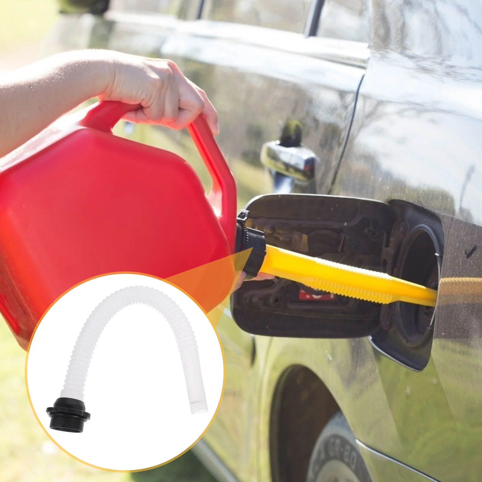 Nosel Plastik Fleksibel Panjang untuk Kaleng Bahan Bakar, Pengencang Manual, Anti Bocor, Nosel Bahan Bakar Anti Bocor untuk Kaleng